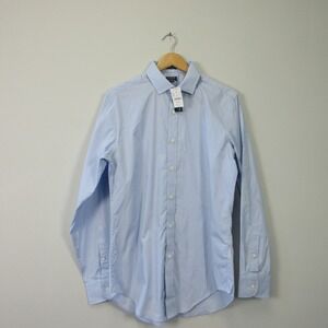 J. Crew Performance Dress Shirt Men M Blue Cotton Slim Fit Casual Work 214
